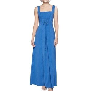 BCBG BCBGeneration cornflower blue lace up corset sleeveless maxi dress size 0